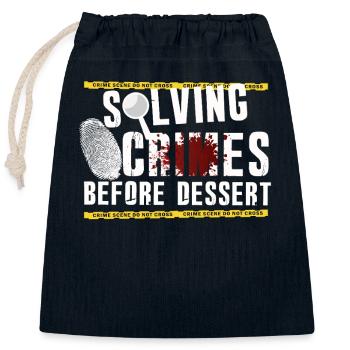 Murder Mystery Dinner Fun Night - Closable cotton gift bag (25x30cm) - navy - Front