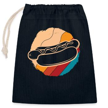 Amateur de hot-dogs Vintage Rétro - Sac cadeau en coton avec cordon (25 x 30 cm) - bleu marine - Devant