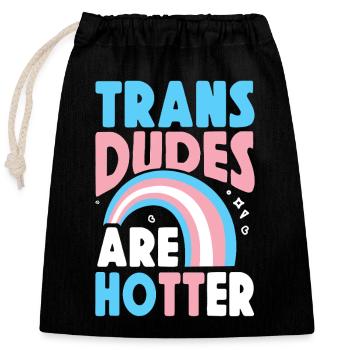 Fierté LGBT transgenre - Sac cadeau en coton avec cordon (25 x 30 cm) - noir - Devant