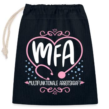 Physician Assistant Multifunctional MFA - Closable cotton gift bag (25x30cm) - navy - Front