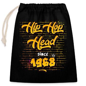 Hip-Hop Head Since 1968 - 57 Jahre Spitting Rhymes - Verschließbarer Geschenkbeutel aus Baumwolle (25x30cm) - Schwarz - Vorne