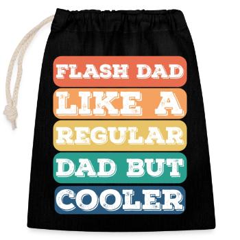 Bouldering Flash Papa Boulderer - Closable cotton gift bag (25x30cm) - black - Front