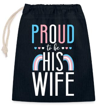 Transgender Trans LGBT Pride - Closable cotton gift bag (25x30cm) - navy - Front