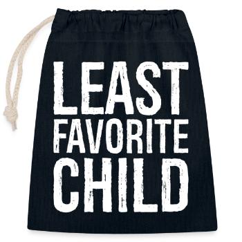 Enfant le moins aimé - Sac cadeau en coton avec cordon (25 x 30 cm) - bleu marine - Devant