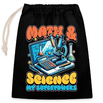 Enseignant en STIM Enseignant en analyse de données en mathématiques + sciences - Sac cadeau en coton avec cordon (25 x 30 cm) - noir - Devant