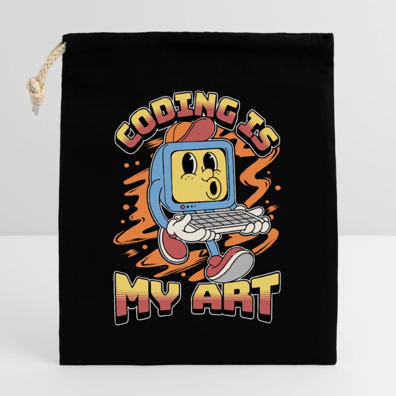 Coder Coding Is My Art Software Engineering Coders Verschließbarer Geschenkbeutel aus Baumwolle (25x30cm)