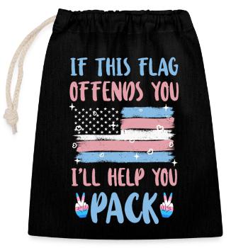 Transgender Trans LGBT Pride - Closable cotton gift bag (25x30cm) - black - Front