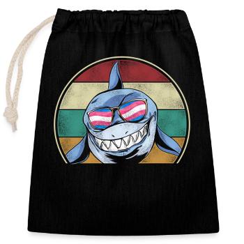 Transgender Trans LGBT Pride - Closable cotton gift bag (25x30cm) - black - Front