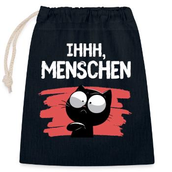Ihhh, Menschen! Misanthropie zum Anziehen - Verschließbarer Geschenkbeutel aus Baumwolle (25x30cm) - Navy - Vorne
