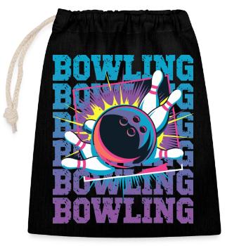 Bowling fun for bowling fans: Dynamic - Closable cotton gift bag (25x30cm) - black - Front