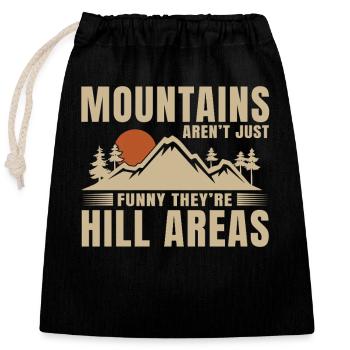 Les montagnes ne sont pas seulement amusantes, elles sont - Sac cadeau en coton avec cordon (25 x 30 cm) - noir - Devant