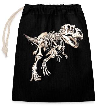 Funny T-Rex Tyrannosaurus Rex Dinosaur Skeleton - Closable cotton gift bag (25x30cm) - black - Front