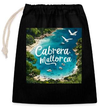 Cabrera Mallorca - Closable cotton gift bag (25x30cm) - black - Front