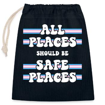 Transgender Trans LGBT Pride - Closable cotton gift bag (25x30cm) - navy - Front