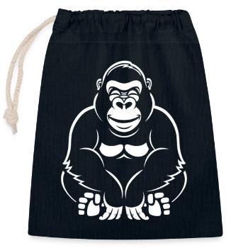 Gorilla - Verschließbarer Geschenkbeutel aus Baumwolle (25x30cm) - Navy - Vorne