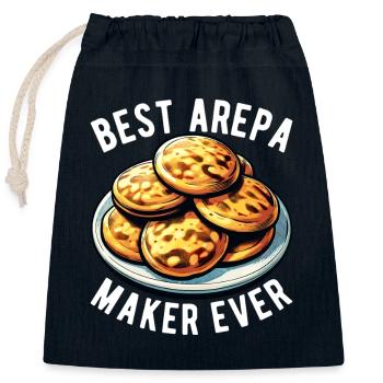 Venezuelan Arepas - Closable cotton gift bag (25x30cm) - navy - Front