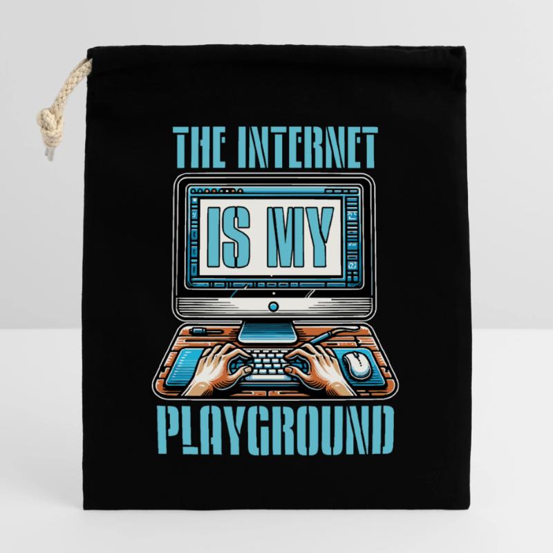 Coder The Internet Is My Playground Web Developer Closable cotton gift bag (25x30cm)