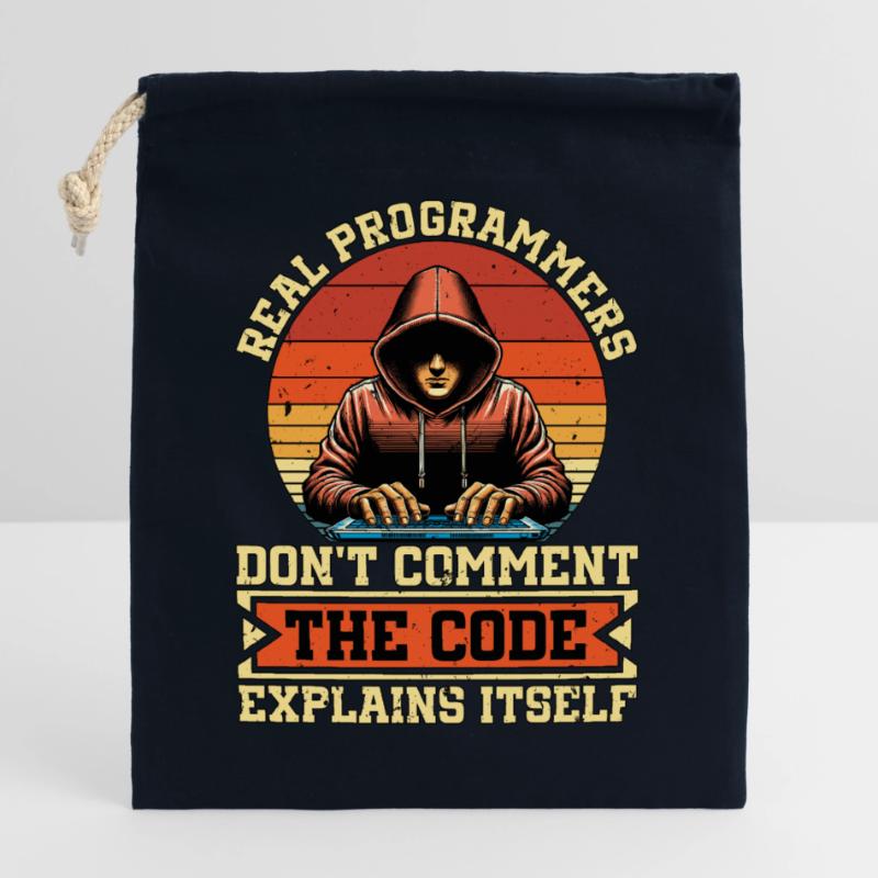 Coder Real Programmers Don't Comment Web Developer Verschließbarer Geschenkbeutel aus Baumwolle (25x30cm)