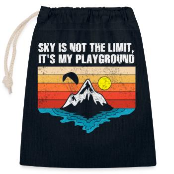 Le ciel n’est pas la limite, c’est mon terrain de jeu - Sac cadeau en coton avec cordon (25 x 30 cm) - bleu marine - Devant