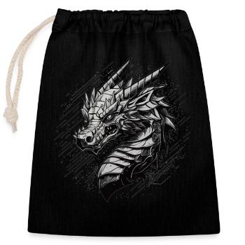 Metallic Dragon - Closable cotton gift bag (25x30cm) - black - Front