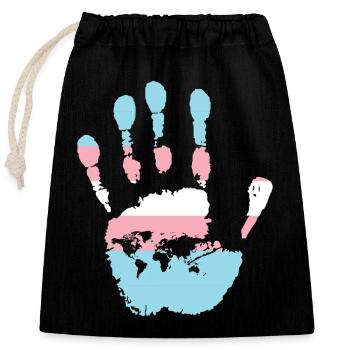 Fierté LGBT transgenre - Sac cadeau en coton avec cordon (25 x 30 cm) - noir - Devant