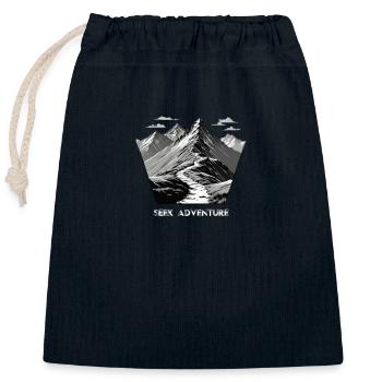 Abenteuer Bergweg suchen - Verschließbarer Geschenkbeutel aus Baumwolle (25x30cm) - Navy - Vorne