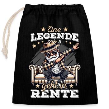Rentner Rente Ruhestand Legende Renteneintritt - Verschließbarer Geschenkbeutel aus Baumwolle (25x30cm) - Schwarz - Vorne