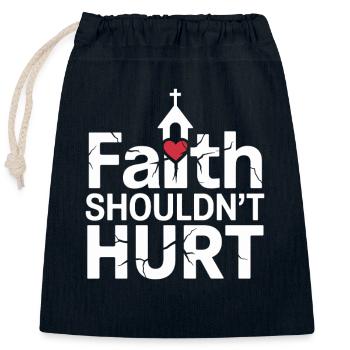 Former religious community survivors - Closable cotton gift bag (25x30cm) - navy - Front