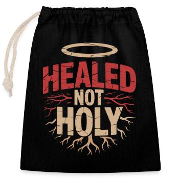 Former religious community survivors - Closable cotton gift bag (25x30cm) - black - Front