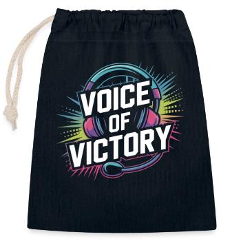 Mädchen In Esports Shoutcaster Gaming -kommentar - Verschließbarer Geschenkbeutel aus Baumwolle (25x30cm) - Navy - Vorne