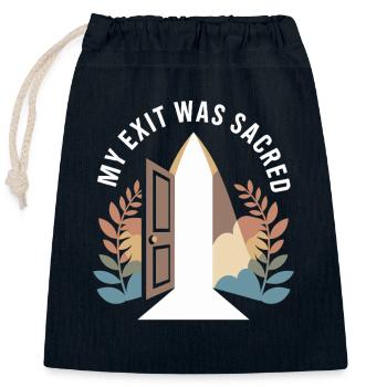Former religious community survivors - Closable cotton gift bag (25x30cm) - navy - Front