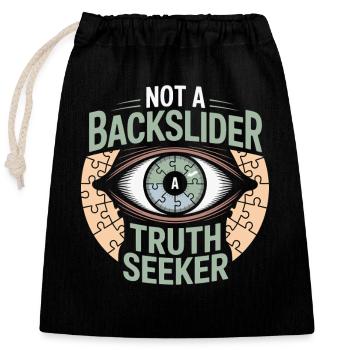 Former religious community survivors - Closable cotton gift bag (25x30cm) - black - Front