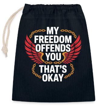 Former religious community survivors - Closable cotton gift bag (25x30cm) - navy - Front