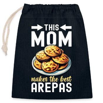 Venezuelan Arepas - Closable cotton gift bag (25x30cm) - navy - Front
