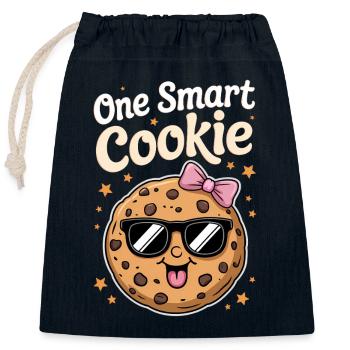 Cookies Disant Biscuits au Chocolat Cadeau de Cookie Drôle - Sac cadeau en coton avec cordon (25 x 30 cm) - bleu marine - Devant