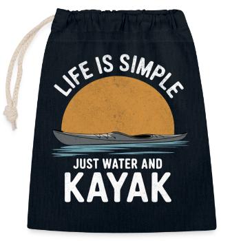 Life Is Simple Just Water And Kayak Kayaking - Closable cotton gift bag (25x30cm) - navy - Front