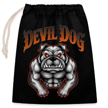 DEVIL DOG - Closable cotton gift bag (25x30cm) - black - Front
