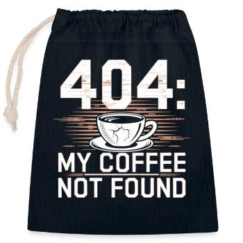 404 My Coffee Not Found Chemise - Sac cadeau en coton avec cordon (25 x 30 cm) - bleu marine - Devant