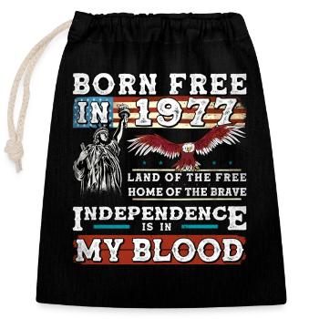 Né libre en 1977 - 48 ans de Patriot Pride & - Sac cadeau en coton avec cordon (25 x 30 cm) - noir - Devant