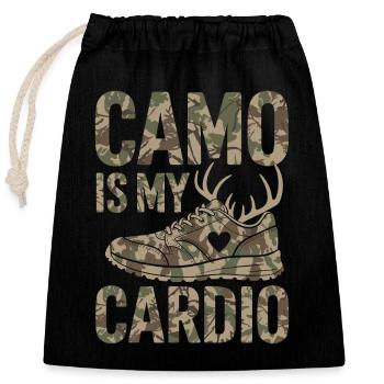 Women chasing a strong nature outdoors, the - Closable cotton gift bag (25x30cm) - black - Front