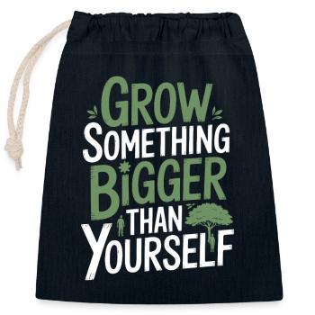 Arbre de jour arbre plante Nature amoureux Eco vert - Sac cadeau en coton avec cordon (25 x 30 cm) - bleu marine - Devant
