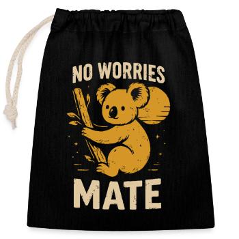 No stress, buddy - Closable cotton gift bag (25x30cm) - black - Front