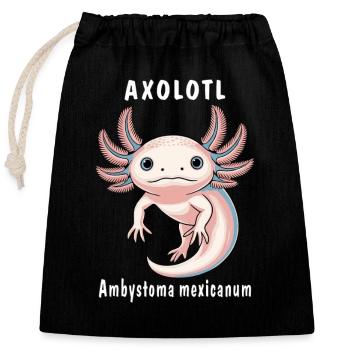 Axolotl.png - Verschließbarer Geschenkbeutel aus Baumwolle (25x30cm) - Schwarz - Vorne