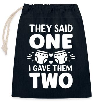 Zwilling Mama Leben Doppelter Ärger Eltern Macht - Verschließbarer Geschenkbeutel aus Baumwolle (25x30cm) - Navy - Vorne