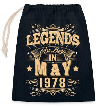 Légende de l’anniversaire de mai 1978 - Sac cadeau en coton avec cordon (25 x 30 cm) - bleu marine - Devant