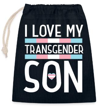Transgender Trans LGBT Pride - Closable cotton gift bag (25x30cm) - navy - Front