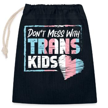 Transgender Trans LGBT Pride - Verschließbarer Geschenkbeutel aus Baumwolle (25x30cm) - Navy - Vorne
