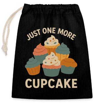 Juste un cupcake de plus - Sac cadeau en coton avec cordon (25 x 30 cm) - noir - Devant