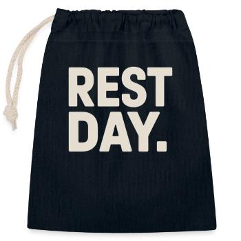 Rest Day Training Fitness Sport Chill Cheat Day - Verschließbarer Geschenkbeutel aus Baumwolle (25x30cm) - Navy - Vorne
