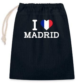 J’aime Madrid Cool J’aime Wrong Flag France Coeur - Sac cadeau en coton avec cordon (25 x 30 cm) - bleu marine - Devant